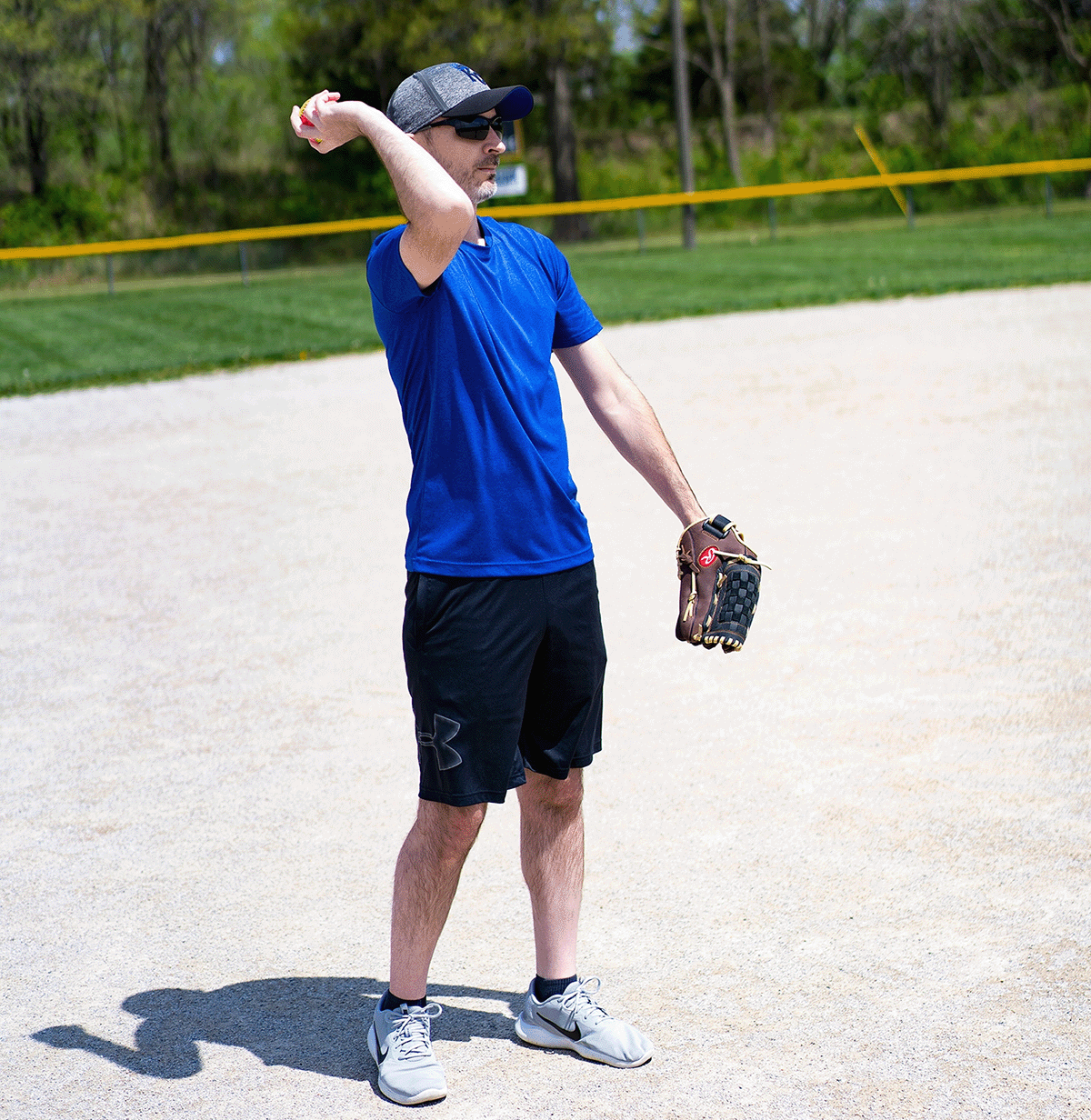 Tyler playing baseball without excessive sweating