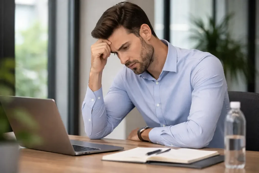 Emotional stress and self-consciousness caused by excessive sweating at work