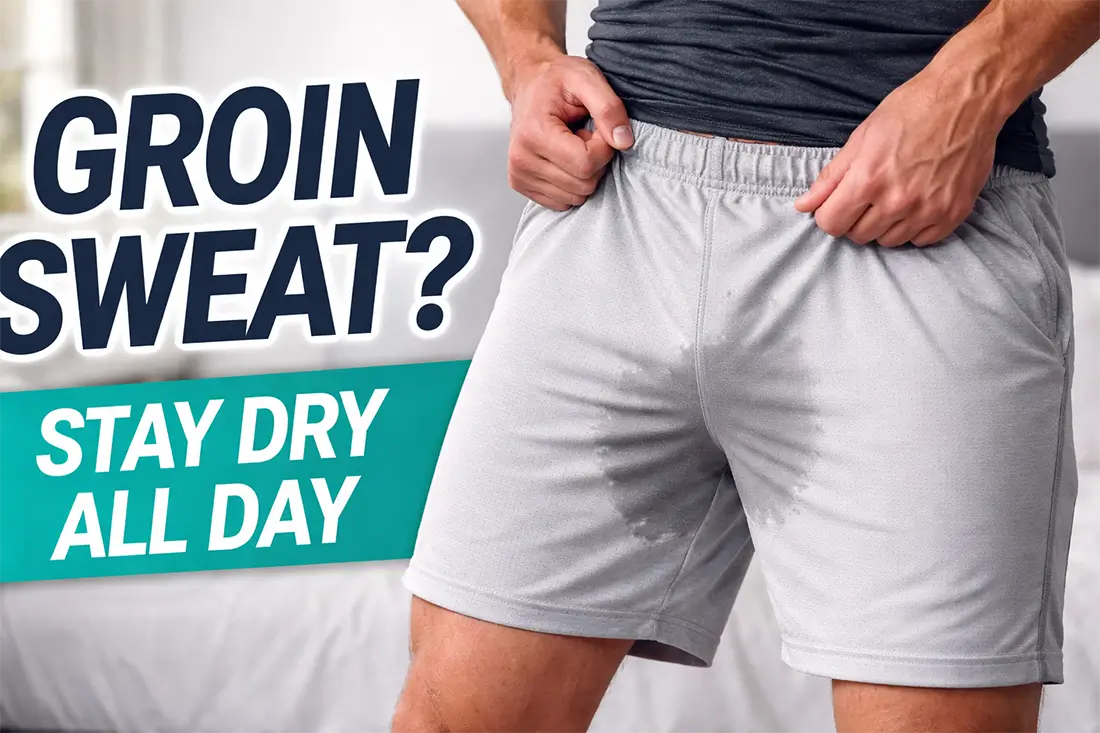 Antiperspirant for groin sweat to reduce moisture and chafing
