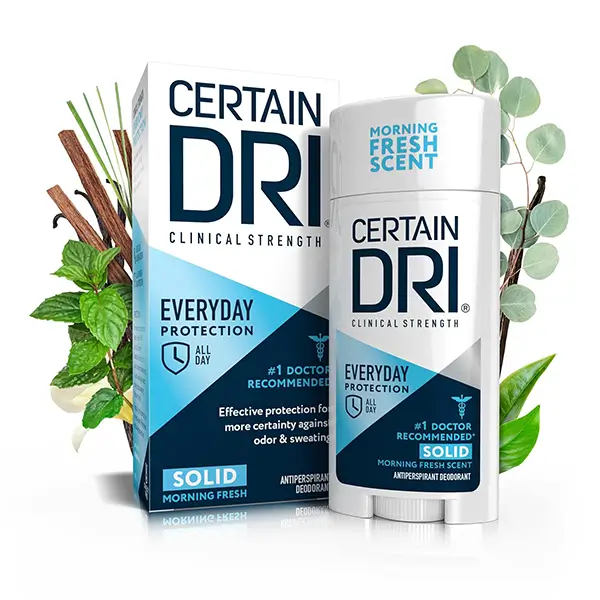 Certain Dri Everyday Strength Clinical Antiperspirant for hyperhidrosis