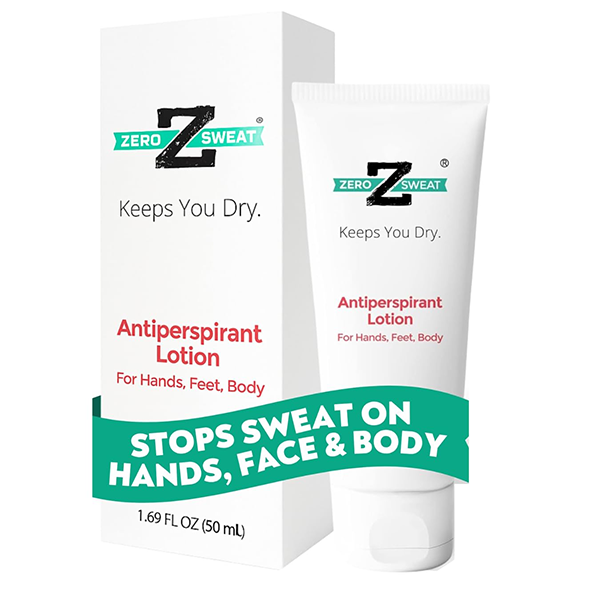 zerosweat-antiperspirant-foot-lotion A bottle of ZeroSweat antiperspirant lotion for controlling foot sweat and eliminating foot odor.
